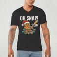 Oh Snap Gingerbreadman Christmas Baseball Humor Men's V-Neck T-Shirt Oh Snap Gingerbreadman Christmas Baseball Humor Men's V-Neck T-Shirt