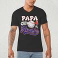Papa Rookie Of Year 1st Birthday Baseball Theme Matching Men's V-Neck T-Shirt