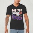 Pop Pop Rookie Of Year 1st Birthday Baseball Theme Matching Men's V-Neck T-Shirt Pop Pop Rookie Of Year 1st Birthday Baseball Theme Matching Men's V-Neck T-Shirt
