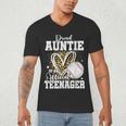 Proud Auntie Of An Official Teenager 13th Birthday Baseball Men's V-Neck T-Shirt Proud Auntie Of An Official Teenager 13th Birthday Baseball Men's V-Neck T-Shirt