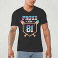Proud Mom Baseball Player Number 81 Ice Cream Drip Men's V-Neck T-Shirt Proud Mom Baseball Player Number 81 Ice Cream Drip Men's V-Neck T-Shirt