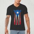 Puerto Rican Baseball Bats Puerto Rico Flag Pride BéIsbol Men's V-Neck T-Shirt Puerto Rican Baseball Bats Puerto Rico Flag Pride BéIsbol Men's V-Neck T-Shirt
