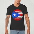 Puerto Rico Baseball Flag Boricua Beisbol Fan Gear Men's V-Neck T-Shirt Puerto Rico Baseball Flag Boricua Beisbol Fan Gear Men's V-Neck T-Shirt