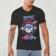 Respect The Drip Baseball Bat Sunglasses Mascot Men's V-Neck T-Shirt Respect The Drip Baseball Bat Sunglasses Mascot Men's V-Neck T-Shirt