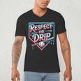 Respect The Drip Baseball Player Men's V-Neck T-Shirt