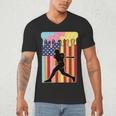 Retro Baseball Drip Boys Ice Cream Patriotic American Flag Men's V-Neck T-Shirt Retro Baseball Drip Boys Ice Cream Patriotic American Flag Men's V-Neck T-Shirt
