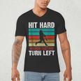 Retro Hit Hard Run Fast Turn Left Baseball Lover Men's V-Neck T-Shirt Retro Hit Hard Run Fast Turn Left Baseball Lover Men's V-Neck T-Shirt