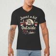 Retro Quote Just a Bit Outside Baseball Vintage Men's V-Neck T-Shirt Retro Quote Just a Bit Outside Baseball Vintage Men's V-Neck T-Shirt
