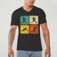 Retro Style Baseball Lover Playing Men Women Kids Baseball Men's V-Neck T-Shirt