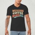 Weekends Coffee Baseball Retro Vibes Men's V-Neck T-Shirt Weekends Coffee Baseball Retro Vibes Men's V-Neck T-Shirt