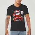 Santa Baseball Christmas Pajamas Xmas Men Boy Toddlers Men's V-Neck T-Shirt Santa Baseball Christmas Pajamas Xmas Men Boy Toddlers Men's V-Neck T-Shirt