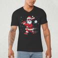 Santa Baseball Christmas Pajamas Xmas Men Kids Boys Men's V-Neck T-Shirt Santa Baseball Christmas Pajamas Xmas Men Kids Boys Men's V-Neck T-Shirt