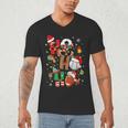 Santa Baseball Football Soccer Pajamas Ho Ho Christmas Xmas Men's V-Neck T-Shirt Santa Baseball Football Soccer Pajamas Ho Ho Christmas Xmas Men's V-Neck T-Shirt