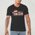 Santa Bruh Baseball Christmas Xmas Meme Pajamas Family Men's V-Neck T-Shirt