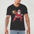 Santa Playing Baseball Baseball Lover Baseballer Xmas Men's V-Neck T-Shirt Santa Playing Baseball Baseball Lover Baseballer Xmas Men's V-Neck T-Shirt