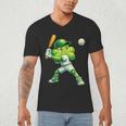 Shamrock Playing Baseball St Patricks Day Men Boys Kid Men's V-Neck T-Shirt Shamrock Playing Baseball St Patricks Day Men Boys Kid Men's V-Neck T-Shirt