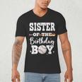 Sister Of The Birthday Boy Baseball Bday Family Men's V-Neck T-Shirt Sister Of The Birthday Boy Baseball Bday Family Men's V-Neck T-Shirt