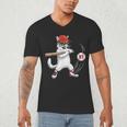 Six Seven 67 Baseball Cat Birthday Men Kids Boys Men's V-Neck T-Shirt Six Seven 67 Baseball Cat Birthday Men Kids Boys Men's V-Neck T-Shirt