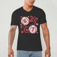 Six Seven Baseball Lover Sports Red Heart Bow Valentine Girl Men's V-Neck T-Shirt
