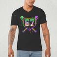 Six Seven Mardi Gras Baseball Sports Party Men's V-Neck T-Shirt Six Seven Mardi Gras Baseball Sports Party Men's V-Neck T-Shirt