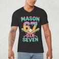 Six Seven Meme Mason Ice Cream Drip Baseball Number 67 Men's V-Neck T-Shirt