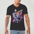 Skeleton Baseball Drip Boy Youth Dripping Baseball Halloween Men's V-Neck T-Shirt Skeleton Baseball Drip Boy Youth Dripping Baseball Halloween Men's V-Neck T-Shirt