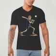 Skeleton Baseball Halloween Costume Men Boys Kids Men's V-Neck T-Shirt