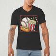 Smiling Baseball Popcorn And Hot-Dog Cartoon Apparel Men's V-Neck T-Shirt Smiling Baseball Popcorn And Hot-Dog Cartoon Apparel Men's V-Neck T-Shirt