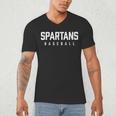 Spartans Baseball Inspired Men's V-Neck T-Shirt Spartans Baseball Inspired Men's V-Neck T-Shirt