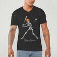 Spooky Season Skeleton Baseball Player Halloween Batter Men's V-Neck T-Shirt Spooky Season Skeleton Baseball Player Halloween Batter Men's V-Neck T-Shirt