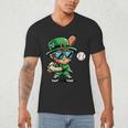 St Patricks Day Leprechaun Baseball Saint Paddys Boys Men Men's V-Neck T-Shirt St Patricks Day Leprechaun Baseball Saint Paddys Boys Men Men's V-Neck T-Shirt