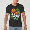 St Patricks Day Shamrock Basketball Baseball Football Soccer Men's V-Neck T-Shirt St Patricks Day Shamrock Basketball Baseball Football Soccer Men's V-Neck T-Shirt