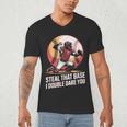 Steal That Base I Double Dare You Baseball Catcher Men's V-Neck T-Shirt Steal That Base I Double Dare You Baseball Catcher Men's V-Neck T-Shirt