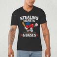 Stealing Hearts & Bases Valentine’s Day Baseball Love Men's V-Neck T-Shirt Stealing Hearts & Bases Valentine’s Day Baseball Love Men's V-Neck T-Shirt