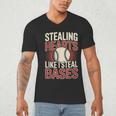 Stealing Hearts Like I Steal Bases Baseball Valentine Retro Men's V-Neck T-Shirt Stealing Hearts Like I Steal Bases Baseball Valentine Retro Men's V-Neck T-Shirt