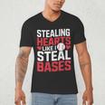 Stealing Hearts Like I Steal Bases Cute Baseball Kids Men's V-Neck T-Shirt Stealing Hearts Like I Steal Bases Cute Baseball Kids Men's V-Neck T-Shirt