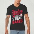 Stealing Hearts Like I Steal Bases Cute Baseball Valentine Men's V-Neck T-Shirt Stealing Hearts Like I Steal Bases Cute Baseball Valentine Men's V-Neck T-Shirt