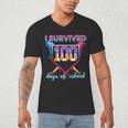 I Survived 100 Days Of School Baseball Boys Students Men's V-Neck T-Shirt I Survived 100 Days Of School Baseball Boys Students Men's V-Neck T-Shirt