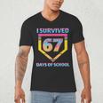 I Survived 67 Days Of School Baseball Trend For Boys Girls Men's V-Neck T-Shirt