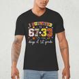 I Survived 6733 Days Of 1st Grade Baseball Football 100 Day Men's V-Neck T-Shirt
