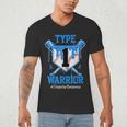 T1D Warrior Baseball Drip Diabetes Awareness Blue Ribbon Men's V-Neck T-Shirt T1D Warrior Baseball Drip Diabetes Awareness Blue Ribbon Men's V-Neck T-Shirt