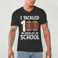I Tackled 100 Days Of School Baseball Player Kids Teacher Men's V-Neck T-Shirt