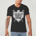 I Teach My Kids To Hit & Steal Baseball Player Coach Dad Tee Men's V-Neck T-Shirt I Teach My Kids To Hit & Steal Baseball Player Coach Dad Tee Men's V-Neck T-Shirt
