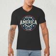 Team America 1776 4th Of July Patriotic Baseball Men's V-Neck T-Shirt Team America 1776 4th Of July Patriotic Baseball Men's V-Neck T-Shirt