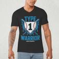 Type 1 Warrior Diabetes Awareness Baseball Enthusiasts Men's V-Neck T-Shirt Type 1 Warrior Diabetes Awareness Baseball Enthusiasts Men's V-Neck T-Shirt
