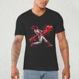 Valentine Baseball Player Drip Men's V-Neck T-Shirt Valentine Baseball Player Drip Men's V-Neck T-Shirt