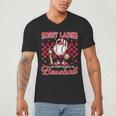 Valentine My Heart Belongs Baseball Lover Boy Men Men's V-Neck T-Shirt