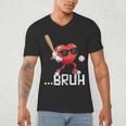 Valentines Bruh Red Heart Playing Baseball Men Boys Kids Men's V-Neck T-Shirt Valentines Bruh Red Heart Playing Baseball Men Boys Kids Men's V-Neck T-Shirt