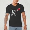 Valentines Day Baseball Batter Silhouette Heart Men's V-Neck T-Shirt Valentines Day Baseball Batter Silhouette Heart Men's V-Neck T-Shirt