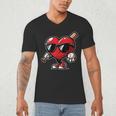 Valentines Day Baseball Heart Bat Sunglasses Men Boys Kids Men's V-Neck T-Shirt Valentines Day Baseball Heart Bat Sunglasses Men Boys Kids Men's V-Neck T-Shirt
